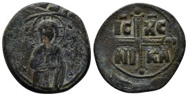Michael IV the Paphlagonian AD 1034-1041. Constantinople Anonymous Follis Æ. Class C (28mm, 8.7 g) + EMMA-NOVHL around, IC-XC to right and left of Chr...