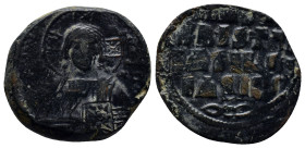 Attributed to Basil II and Constantine VIII AD 976-1028. Constantinople Anonymous follis Æ. (28mm, 11.1 g). [+ ЄMMANOVH]Λ, IC XC to left and right of ...