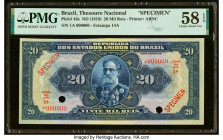 Brazil Thesouro Nacional 20 Mil Reis ND (1919) Pick 46s Specimen PMG Choice About Unc 58 EPQ. Two POCs are noted on this example. HID09801242017 © 202...
