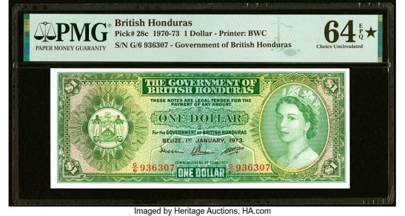 British Honduras Government of British Honduras 1 Dollar 1.1.1973 Pick 28c PMG C...