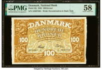 Denmark National Bank 100 Kroner 1928 Pick 23j PMG Choice About Unc 58. HID09801242017 © 2022 Heritage Auctions | All Rights Reserved