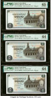Egypt Central Bank of Egypt 5 Pounds 1969-78 Pick 45b Four Examples PMG Gem Uncirculated 65 EPQ; Choice Uncirculated 64 (3); Egypt Central Bank of Egy...