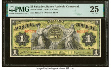 El Salvador Banco Agricola Comercial 1 Peso 1.1.1915 Pick S101b PMG Very Fine 25. HID09801242017 © 2022 Heritage Auctions | All Rights Reserved