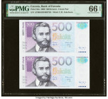 Estonia Bank of Estonia 500 Krooni 2000 Pick 83a Uncut Pair PMG Gem Uncirculated 66 EPQ. HID09801242017 © 2022 Heritage Auctions | All Rights Reserved...