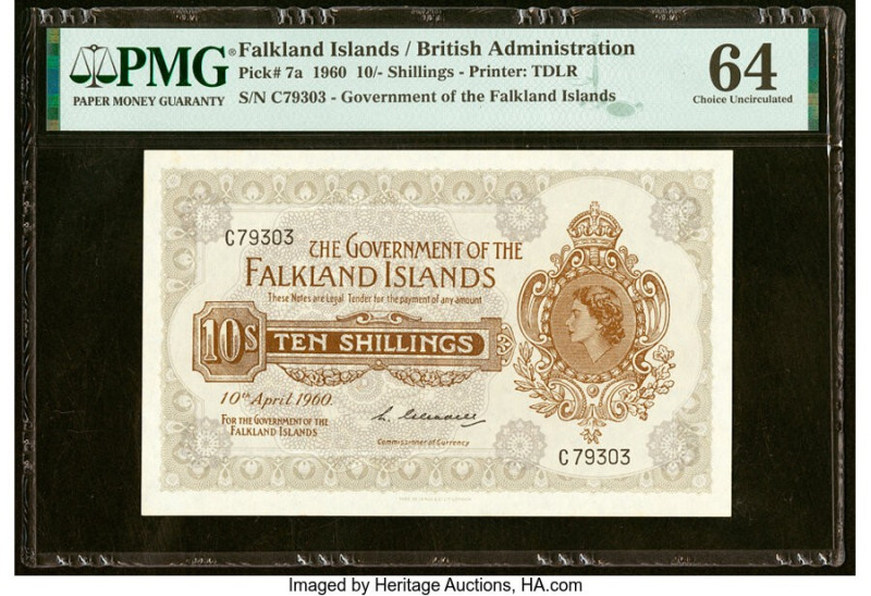 Falkland Islands Government of the Falkland Islands 10 Shillings 1960 Pick 7a PM...