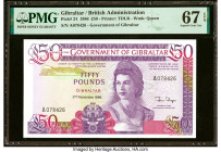 Gibraltar Government of Gibraltar 50 Pounds 27.11.1986 Pick 24 PMG Superb Gem Unc 67 EPQ. HID09801242017 © 2022 Heritage Auctions | All Rights Reserve...