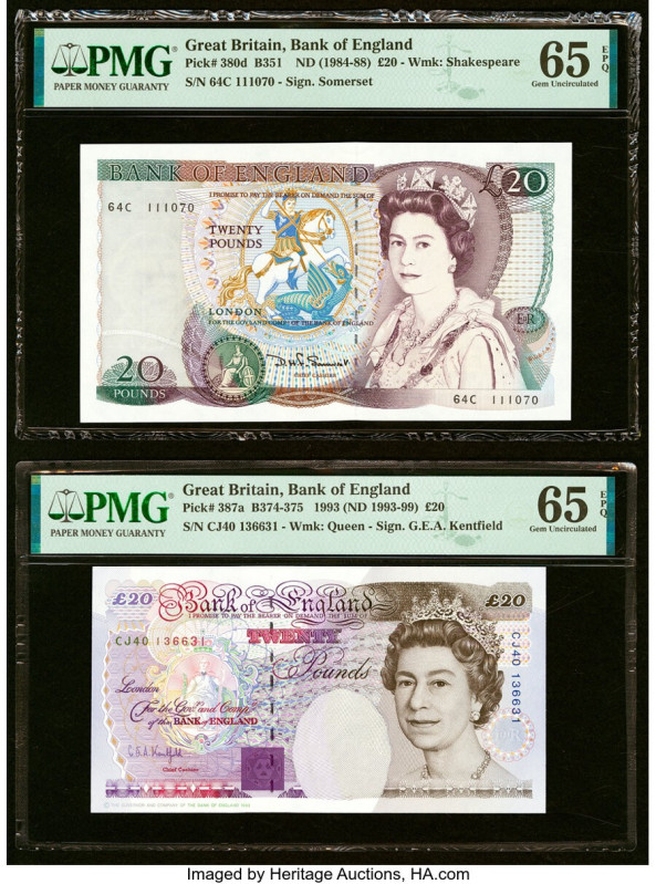 Great Britain Bank of England 20 Pounds ND (1984-88); 1993 (ND 1993-99) Pick 380...