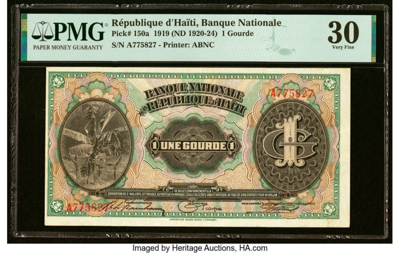 Haiti Banque Nationale de la Republique d'Haiti 1 Gourde 1919 (ND 1920-24) Pick ...