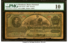 Honduras Banco Nacional Hondureno 10 Pesos 1889 Pick S157a PMG Very Good 10. Serial number 88. HID09801242017 © 2022 Heritage Auctions | All Rights Re...