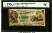Mexico Nacional Monte de Piedad 1 Peso 1881 Pick S264a M690a PMG Very Fine 20. Previous mounting is noted on this example. HID09801242017 © 2022 Herit...