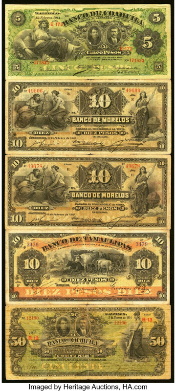 Mexico Group Lot of 5 Examples Fine. Stains and pinholes may be present. HID0980...