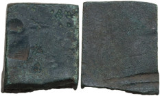 Celtic World. AE Proto-money in the shape of a squared ingot. 17.5x15 mm. AE. 13.75 g.