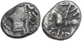 Celtic World. Central Gaul, Lingones. AR Quinar, Kaletedes, 120-50 BC. Obv. Helmeted head of Roma left. Rev. Horse left; above, KAΛ. CCCBM 304-315. AR...