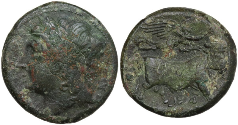 Greek Italy. Central and Southern Campania, Neapolis. AE 19 mm. c. 275-250 BC. O...