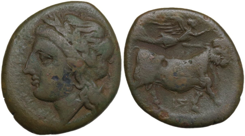 Greek Italy. Central and Southern Campania, Neapolis. AE 21 mm. c. 275-250 BC. O...