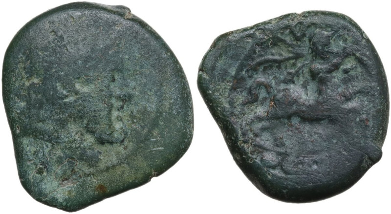 Greek Italy. Eastern Italy, Larinum. AE Teruncius, c. 210-175 BC. Obv. Head of H...
