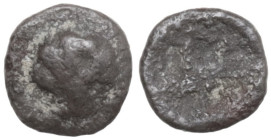 Greek Italy. Southern Apulia, Tarentum. AR 1/4 obol, 4th and 3rd cent. BC. Obv. Cockle shell. Rev. Wheel of four spokes. Vlasto 1117-1123. AR. 0.12 g....
