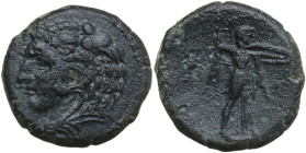 Sicily. Syracuse. Pyrrhos (278-276 BC). AE 24 mm. Obv. Head of Herakles left, wearing lion's skin. Rev. Athena Promachos right. CNS II 175. AE. 11.52 ...