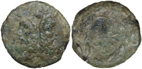 Sicily. Panormos, under Roman rule. AE 19 mm, uncertain mint in Sicily, questor Crassipes, c. 200-190 BC. Obv. Laureate head of Janus right. Rev. CRAS...