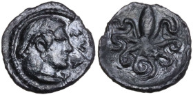 Sicily. Syracuse. Second Democracy (466-405 BC). AR Litra, c. 440-415 BC. Obv. ΣΥΡΑ. Head of Arethusa to right wearing tainia. Rev. Octopus. HGC 2 137...