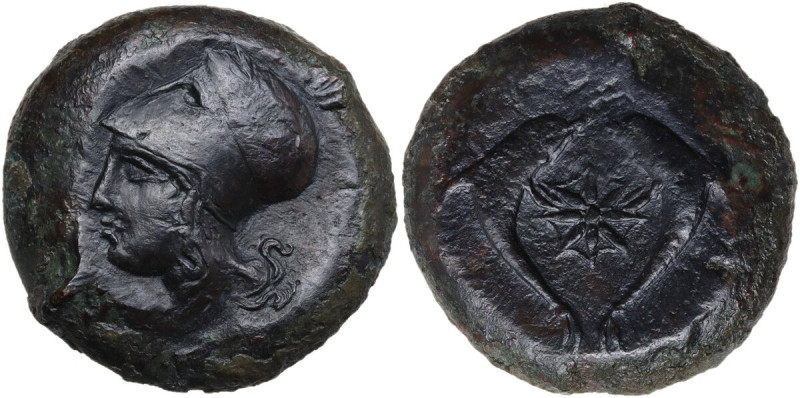 Sicily. Syracuse. Dionysios I (405-367 BC). AE Drachm, after 395 BC. Obv. Helmet...