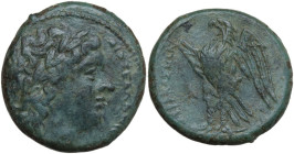 Sicily. Syracuse. Hiketas (287-278 BC). AE Litra. Struck circa 283-279 BC. Obv. ΔΙΟΣ ΕΛΛΑΝΙΟΥ. Youthful, laureate head of Zeus Hellanios right. Rev. Σ...