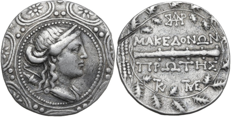 Continental Greece. Macedon. Roman Rule. AR Tetradrachm, c. 167-148 BC. Obv. Bus...