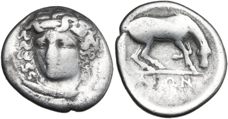 Continental Greece. Thessaly, Larissa. AR Drachm, c. 356-342 BC. Obv. Head of th...