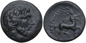 Continental Greece. Thessaly, Magnetes. AE 21 mm., 150-130 BC. Obv. Laureate head of Zeus right. Rev. Centaur right, head turned back; before, palm-br...