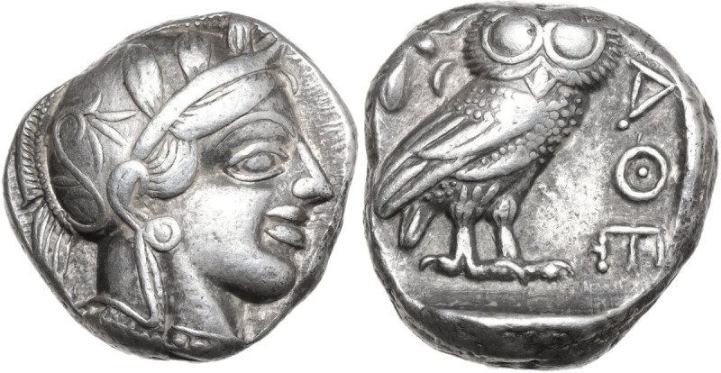 Continental Greece. Attica, Athens. AR Tetradrachm, c. 454-404 BC. Obv. Head of ...