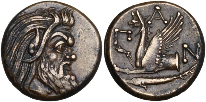 Greek Asia. Cimmerian Bosporos, Pantikapaion. AE 21 mm, c. 310-304/3 BC. Obv. Be...