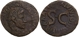 Augustus (27 BC - 14 AD). AE As. Rome mint. M. Salvius Otho, moneyer. Struck 7 BC. Obv. [CAESAR A]VGVST PONT MAX [TRIBVNIC POT]. Bare head right. Rev....
