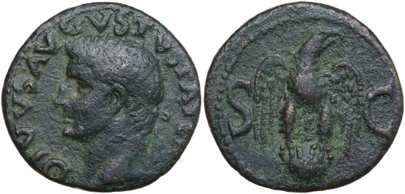 Divus Augustus (died 14 AD). AE As, Rome mint, struck under Tiberius, 34-37. Obv...