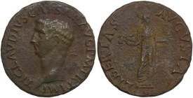 Claudius (41-54). AE As, Rome mint, 41-50. Obv. TI CLAVDIVS CAESAR AVG P M TR P IMP. Head of Claudius, bare, left. Rev. LIBERTAS AVGVSTA SC. Libertas,...