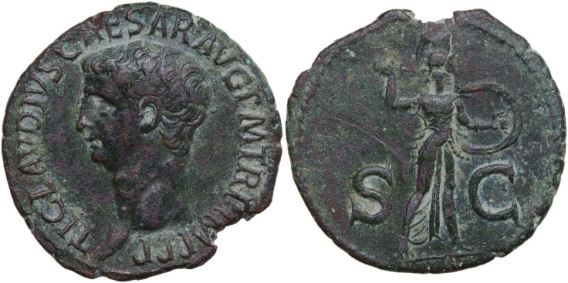 Claudius (41-54). AE As, Rome mint, 50-54. Obv. TI CLAVDIVS CAESAR AVG P M TR P ...