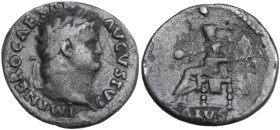 Nero (54-68). AR Denarius. Obv. IMP NERO CAESAR AVGVSTVS. Laureate head right. Rev. SALVS (in exergue). Salus seated left, holding patera. RIC I (2nd ...