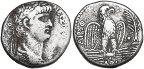 Nero (54-68). AR Tetradrachm, Antioch mint (Seleucis and Pieria, Syria), dated RY 9 and Year 111 of the Caesarean Era (62-63). Obv. Laureate bust righ...
