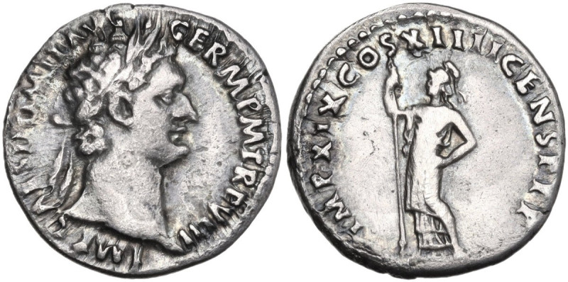 Domitian (81-96). AR Denarius, Rome mint, 88-89. Obv. IMP CAES DOMIT AVG GERM PM...