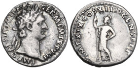 Domitian (81-96). AR Denarius, Rome mint, 88-89. Obv. IMP CAES DOMIT AVG GERM PM TR P VIII. Laureate head right. Rev. IMP XIX COS XIIII CENS PP. Miner...