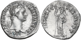 Domitian (81-96). AR Denarius, 90-91. Obv. IMP CAES DOMIT AVG GERM PM TR P X. Laureate head right. Rev. IMP XXI COS XV CENS PPP. Minerva standing left...