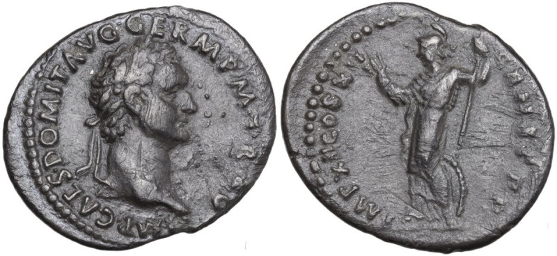 Domitian (81-96). AR Denarius, Rome mint, 86 AD. Obv. IMP CAES DOMIT AVG GERM P ...