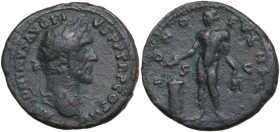 Antoninus Pius (138-161). AE As, 140-144. Obv. ANTONINVS AVG PIVS PP TR P COS IIII. Laureate head right. Rev. BONO EVENTVI, Bonus Eventus, naked, stan...