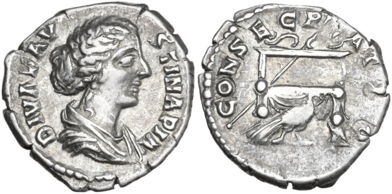 Diva Faustina II (after 176 AD). AR Denarius, Rome mint, 176-180. Obv. DIVA FAVS...