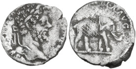 Septimius Severus (193-211). AR Denarius, Rome mint, 196-197. Obv. L SEPT SEV PERT AVG IMP VIII. Head of Septimius Severus, laureate, right. Rev. MVNI...