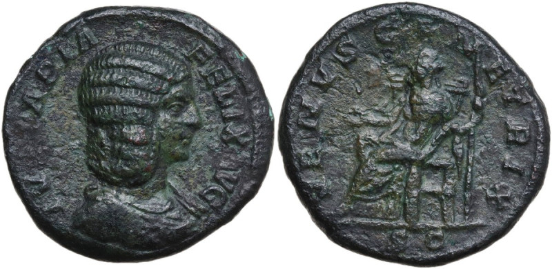 Julia Domna (died 217 AD). AE As, 211-217. Obv. IVLIA PIA FELIX AVG. Draped bust...