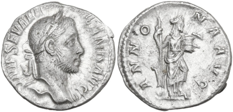 Severus Alexander (222-235). AR Denarius, 228-231. Obv. IMP SEV ALEXAND AVG. Lau...