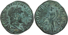 Maximinus I (235-238). AE Sestertius, 235-238. Obv. IMP MAXIMINVS PIVS AVG. Laureate, draped and cuirassed bust right. Rev. PROVIDENTIA AVG SC. Provid...