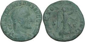 Maximinus I (235-238). AE Sestertius, Rome mint, 236-238. Obv. MAXIMINVS PIVS AVG GERM. Bust of Maximinus I, laureate, draped, cuirassed, right. Rev. ...