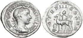 Gordian III (238-244). AR Denarius, Rome mint, 240 AD. Obv. IMP GORDIANVS PIVS FEL AVG. Bust of Gordian III, laureate, draped, cuirassed, right. Rev. ...