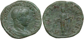 Gordian III (238-244). AE As, Rome mint, 241-244. Obv. IMP GORDIANVS PIVS FEL AVG. Bust of Gordian III, laureate, draped, cuirassed, right. Rev. LAETI...